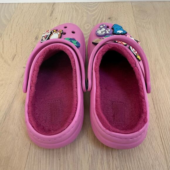Pink Crocs Classic Lined Size C13 Clogs Squishmallow Jibbitz - Picture 7 of 9